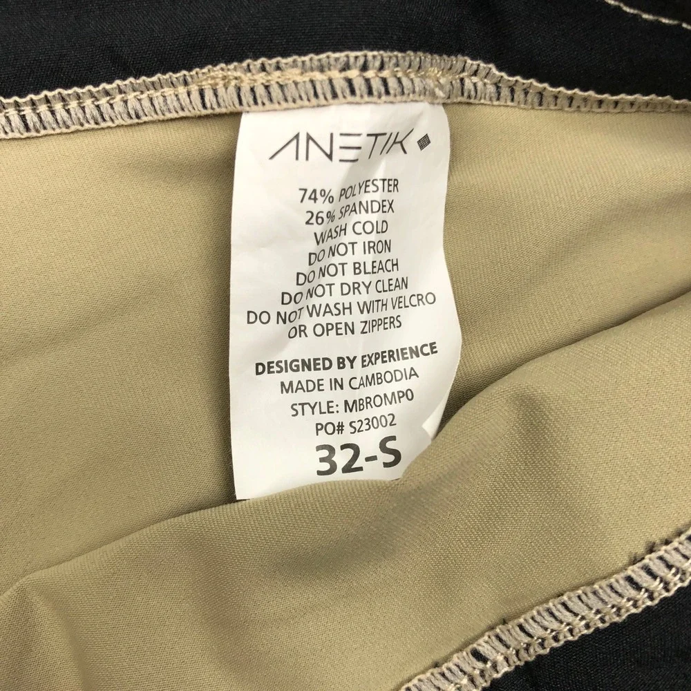 Anetik Mens Roam Tech Utility Pants 32-S Tan Khaki Stretch